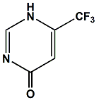 Chemical diagram for 6-Trifluoromethyl-4-hydroxypyrimidine Cas # 1546-78-7